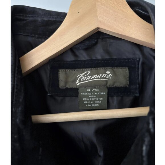 1990s Oversized Black Suede Jacket with Pockets | Vintage Minimal Leather Coat - Picture 5 of 8